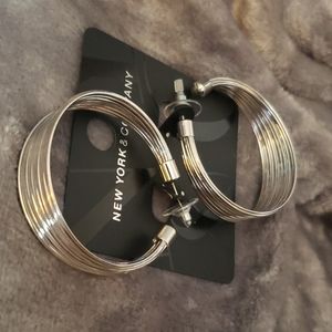 New- New York and Co Silver Tone Hoop Earings